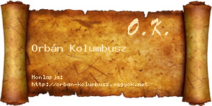 Orbán Kolumbusz névjegykártya